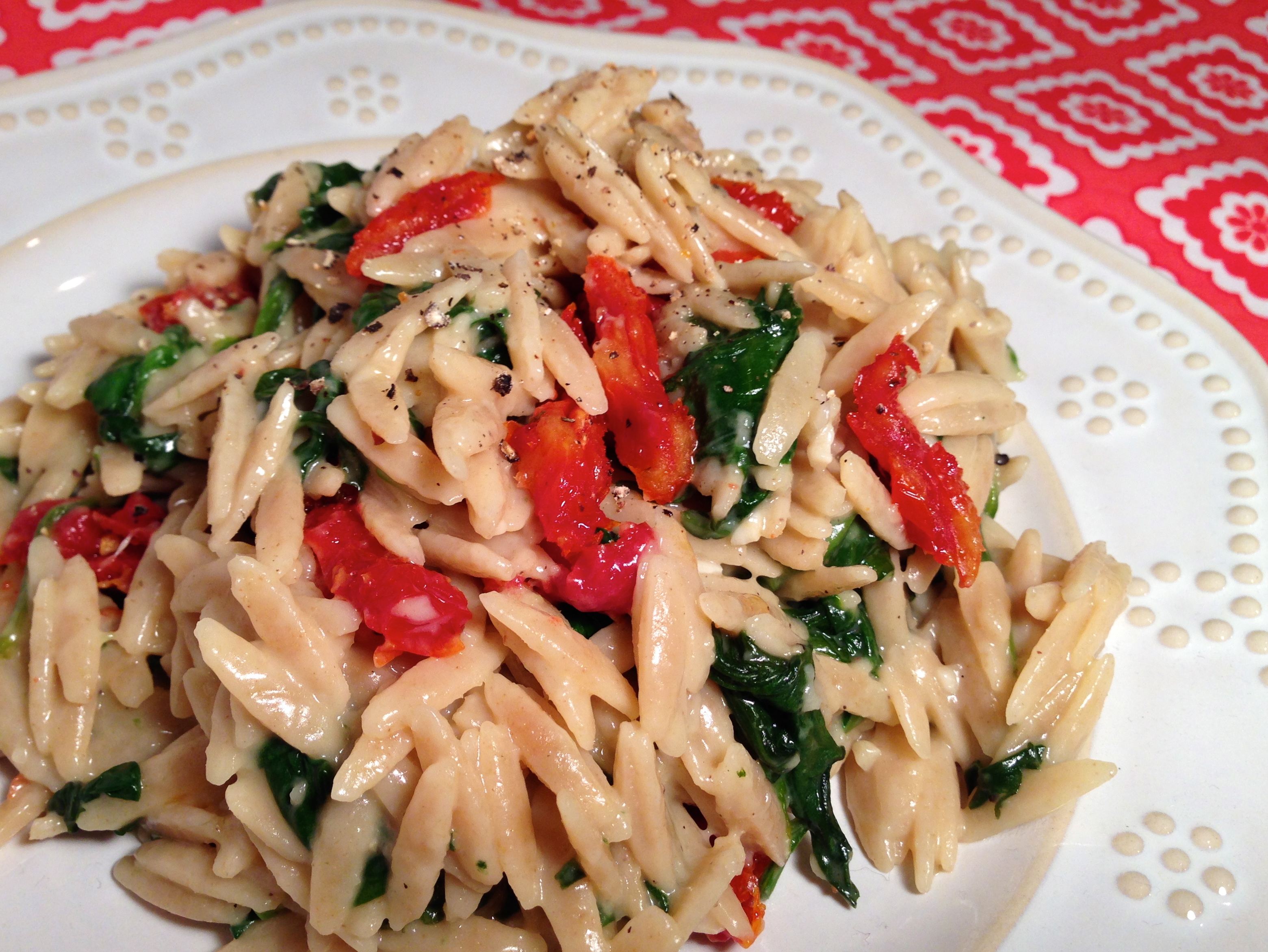 Parmesan Orzo With Spinach And Sun Dried Tomatoes | The Common Plate